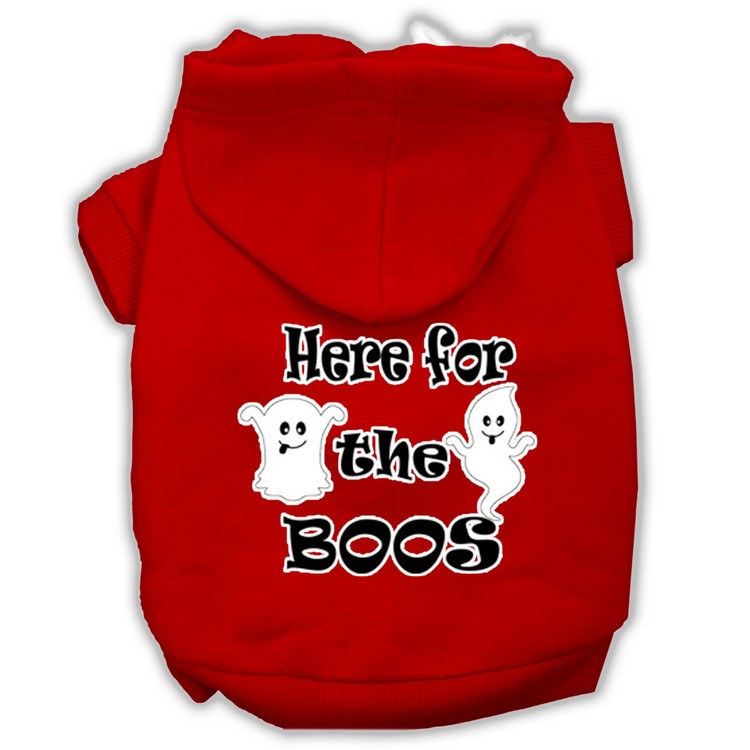 Here for the Boos Screenprint Dog Hoodie Red XXXL